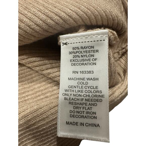 Rio & Rian Sweater Tan Ribbed Size L NWT - Picture 6 of 7